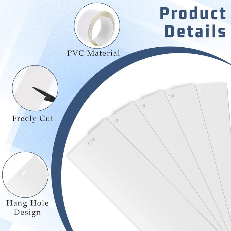 Bruislard 5 عبوات 82.5" × 3.5" شرائح ستائر عمودية بديلة من PVC، شرائح بديلة للستائر للأبواب الزجاجية المنزلقة، النوافذ، انسيابية منحنية - Image 3
